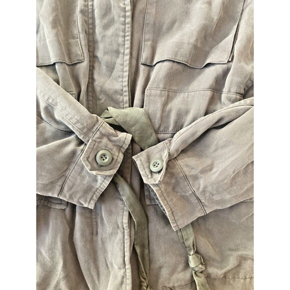 AllSaints Aiya Utility Jacket Olive Green Sz 4 Boho Preppy Military Flaw - Picture 7 of 12